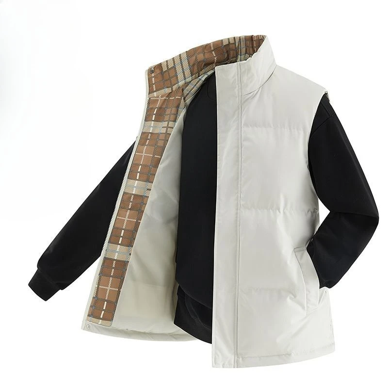 

2025 Men's Couple's Trendy Thickened Cotton Vest Modern Waistcoat with Layered Insulation for Autumn Winter