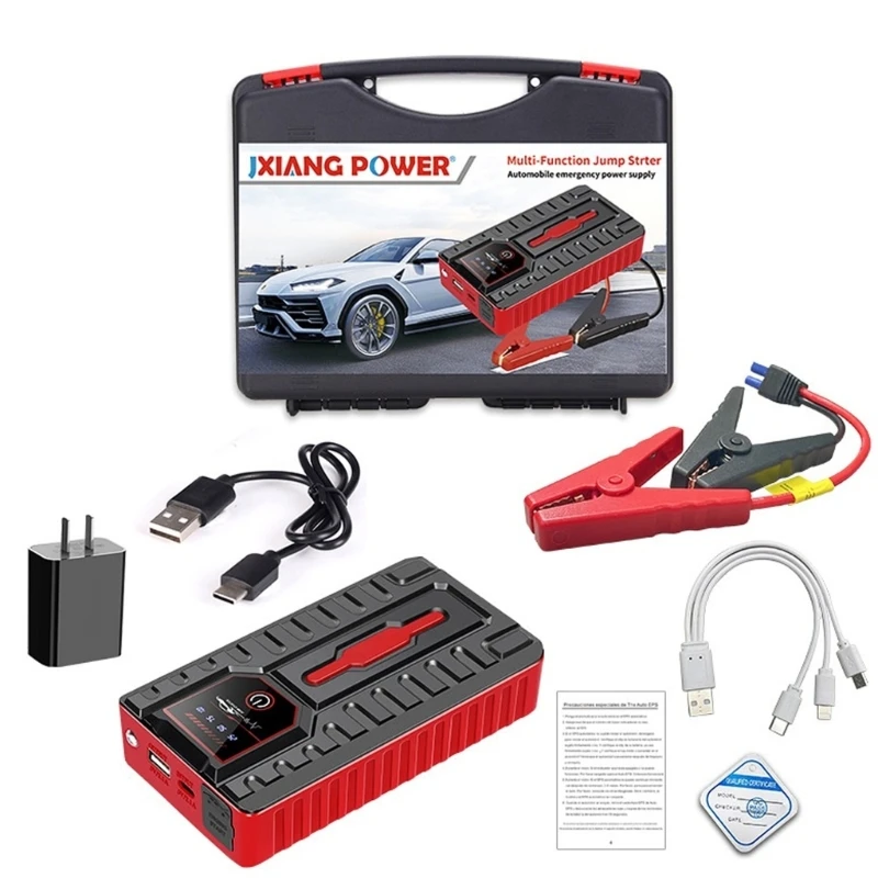 

Car Jump Starter Air Pump Lighting Portable Air Compressor Automobile Battery Starting Tyre Inflator T3EF