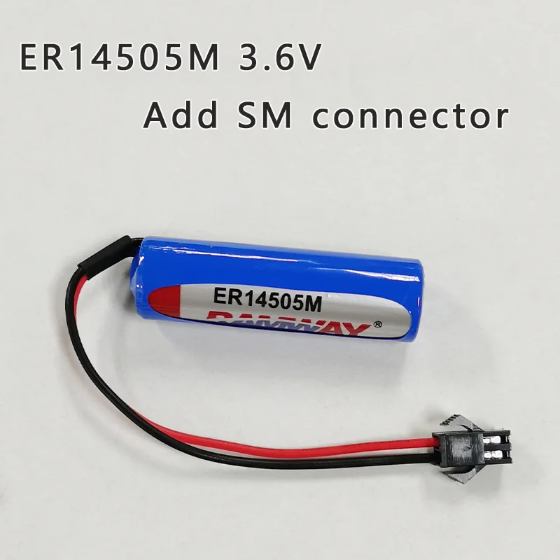 ER14505M adds SM connector 3.6V primary lithium battery high current for IC card payment smart water meter and heating meter