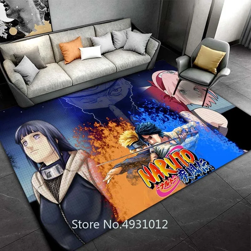 Popular Anime Japan Ninja Uzumaki Uchiha Naruto Rug Bedroom Living Room Kids Boys Gift Non-slip Floor Mats Game Climbing Carpets