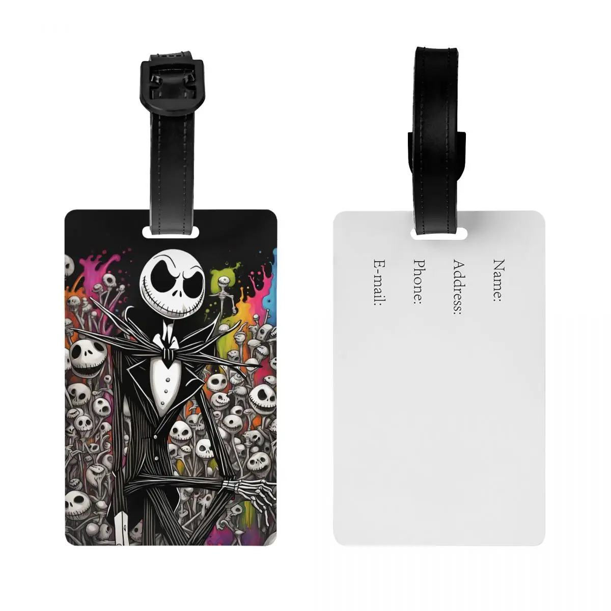 Nightmare Before Christmas Luggage Tags for Suitcases Cute Halloween Movie Jack Skullington Baggage Tags Privacy Cover ID Label