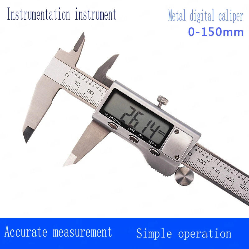 

1pcs 0-150mm 4CR13 Stainless Steel Vernier Metal Meter Head Caliper Industrial Grade High Precision Scale Display Measuring Tool