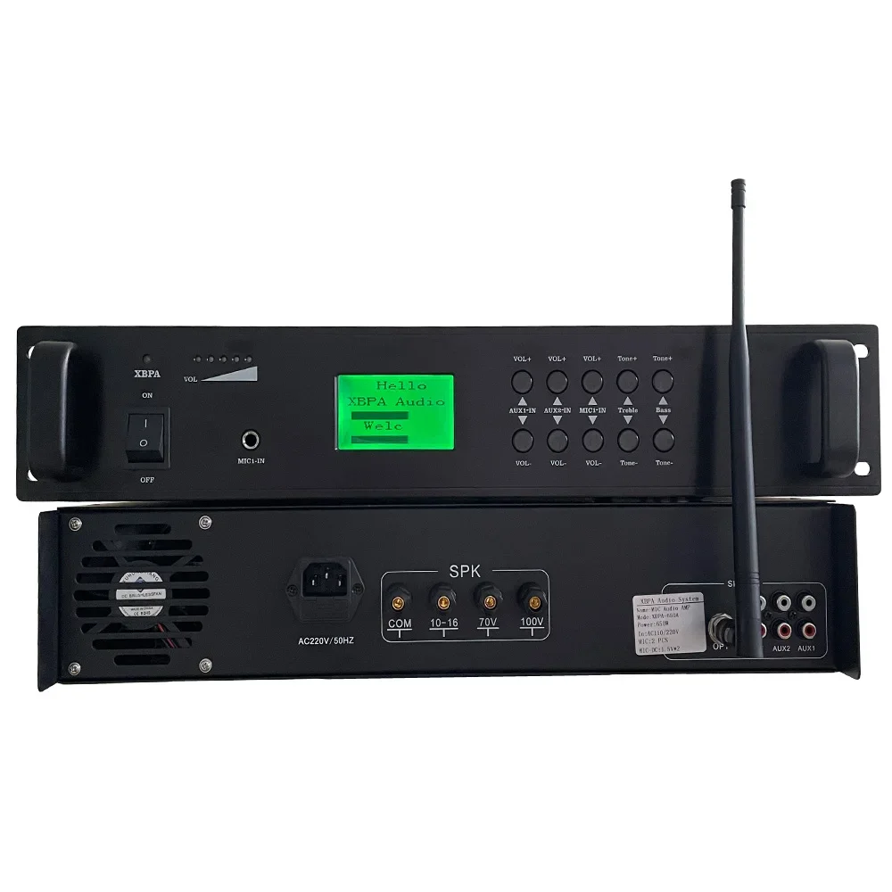 System Power Amplifier 1000W With Network Audio Input And UHF Long Distance Wireless Microphone