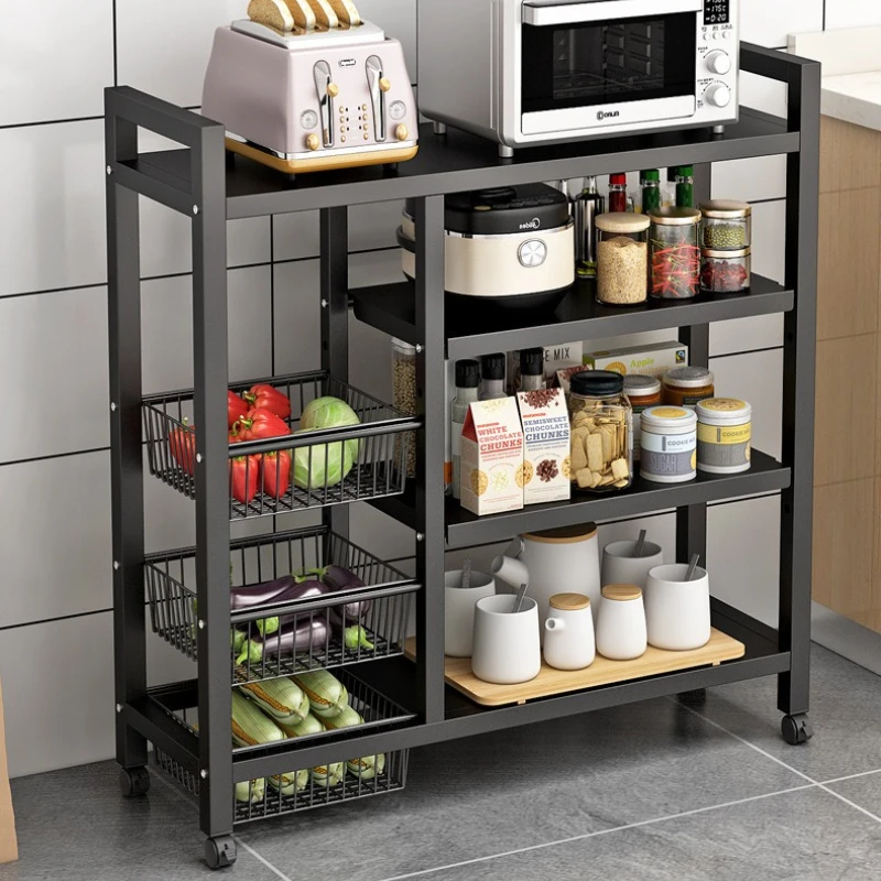 Kitchen storage rack Floor-to-ceiling multi-layer household fruit and vegetable basket storage rack Multifunctional storage rack