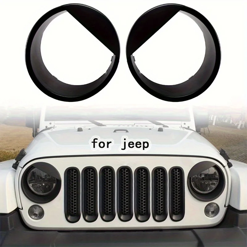 

2 шт. для крышки фар Angry Bird, рамки, матовые черные аксессуары, совместимые с 2007-2017 годы для Jeep JK для и Unlimited