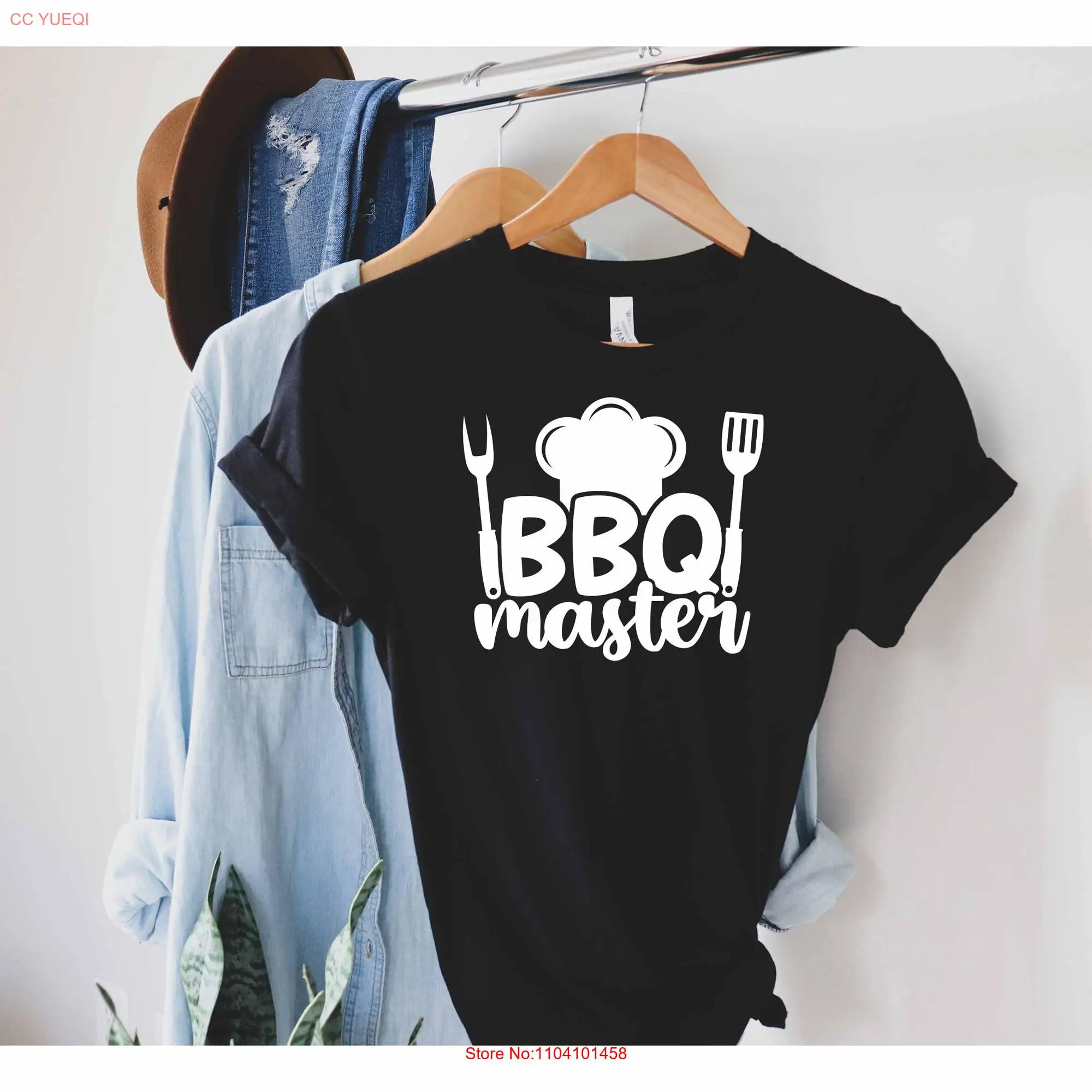 Bbq Master T Shirt Grill Fathers Day Meat Smoking Barbecue Sayings and Drink long or short sleeves