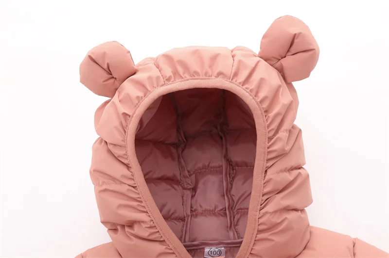 Girls Baby Infant Lightweight Down Jacket Cartoon Mouse Kid Boy Autumn Winter Warm Hooded Outerwear Coat Children Zipper Clothes