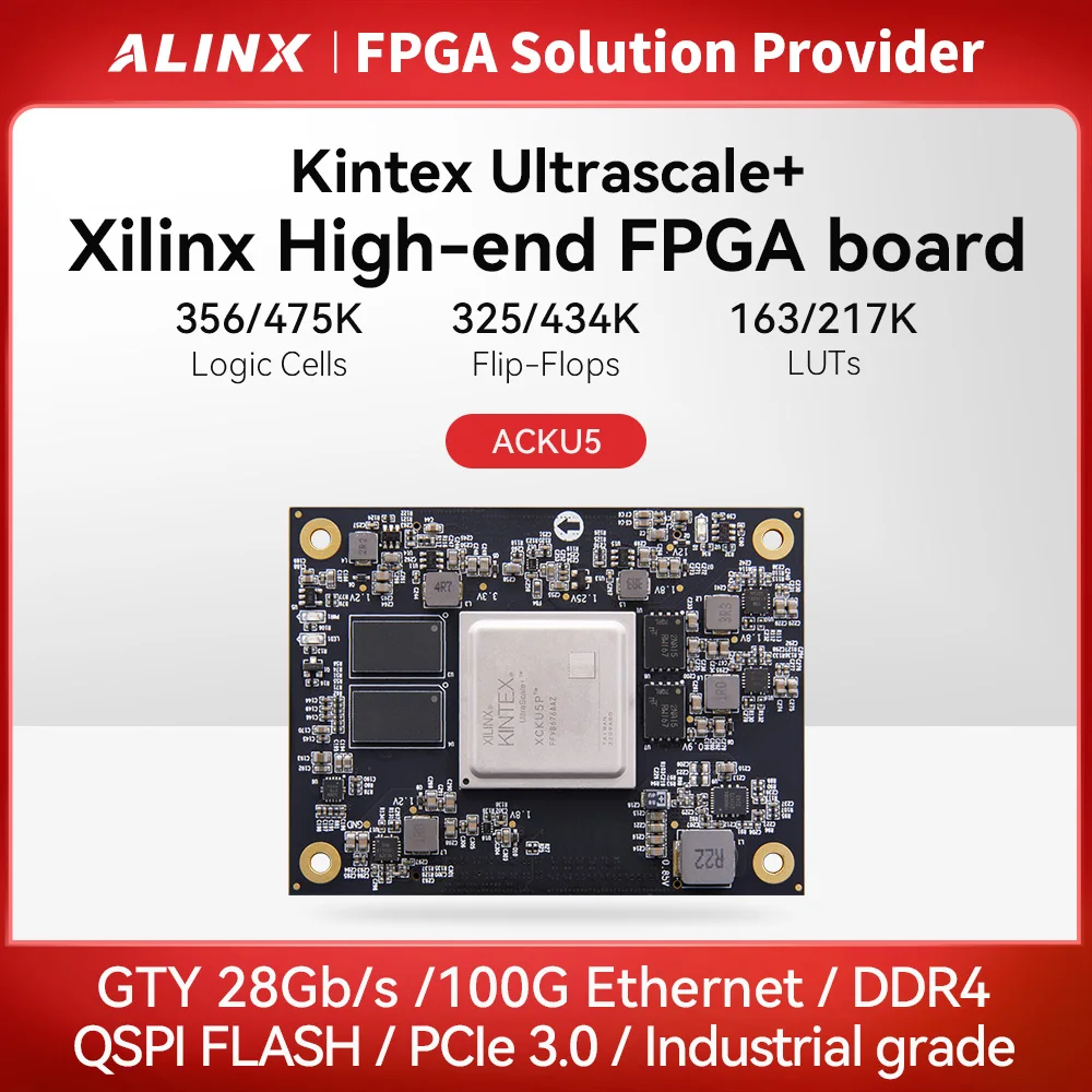 ALINX ACKU5 Xilinx Kintex UltraScale+ FPGA Core Board Evaluation Boards & Kits SOM PCIE3.0 GTY XCKU5P