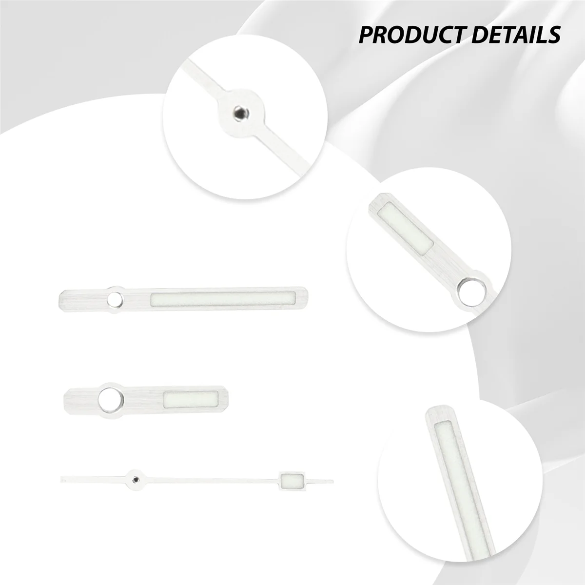 AA84 62MAS Solide Uhrzeiger passen NH35 NH36 ETA2824 2836 ST2130 Uhrwerk Japan C3 Super Green Lume dreidimensional