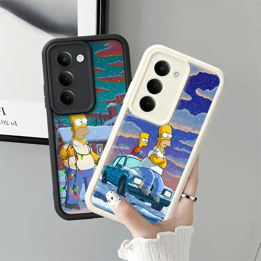 The S-Simpsons Snowy Day Phone Cover Case for Samsung Galaxy A71 A72 A53 A54 A37 A16 A51 A73 A56 A34 A27 A13 A57 A26 A32 A35 A36