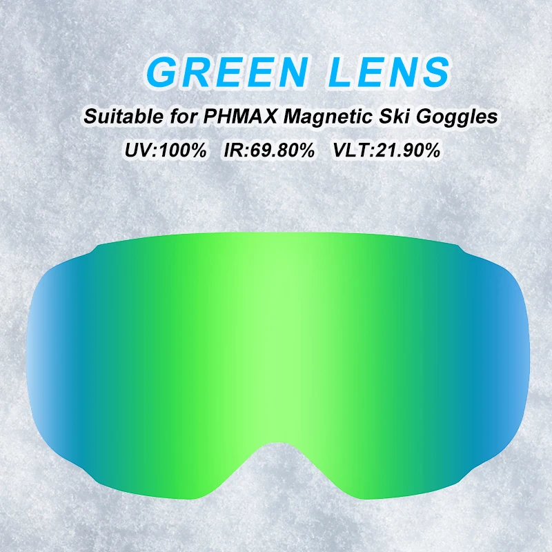 PHMAX-gafas de esquí magnéticas, lentes de repuesto rápido, antivaho, UV400, visión nocturna, lente amarilla, varios colores