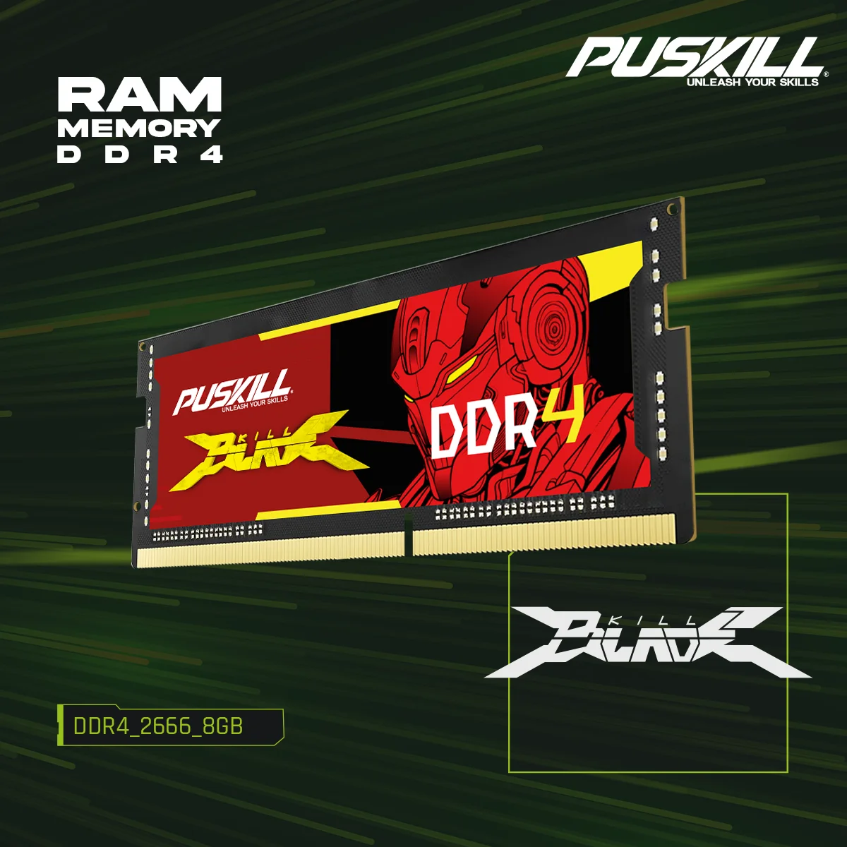 PUSKILL Killblade 메모리 노트북, 32GB, 16GB, 8GB, Ddr4 1.2V, 3200mhz, 2666mhz, 2400mhz, SODIMM 메모리 RAM, 노트북 메모리