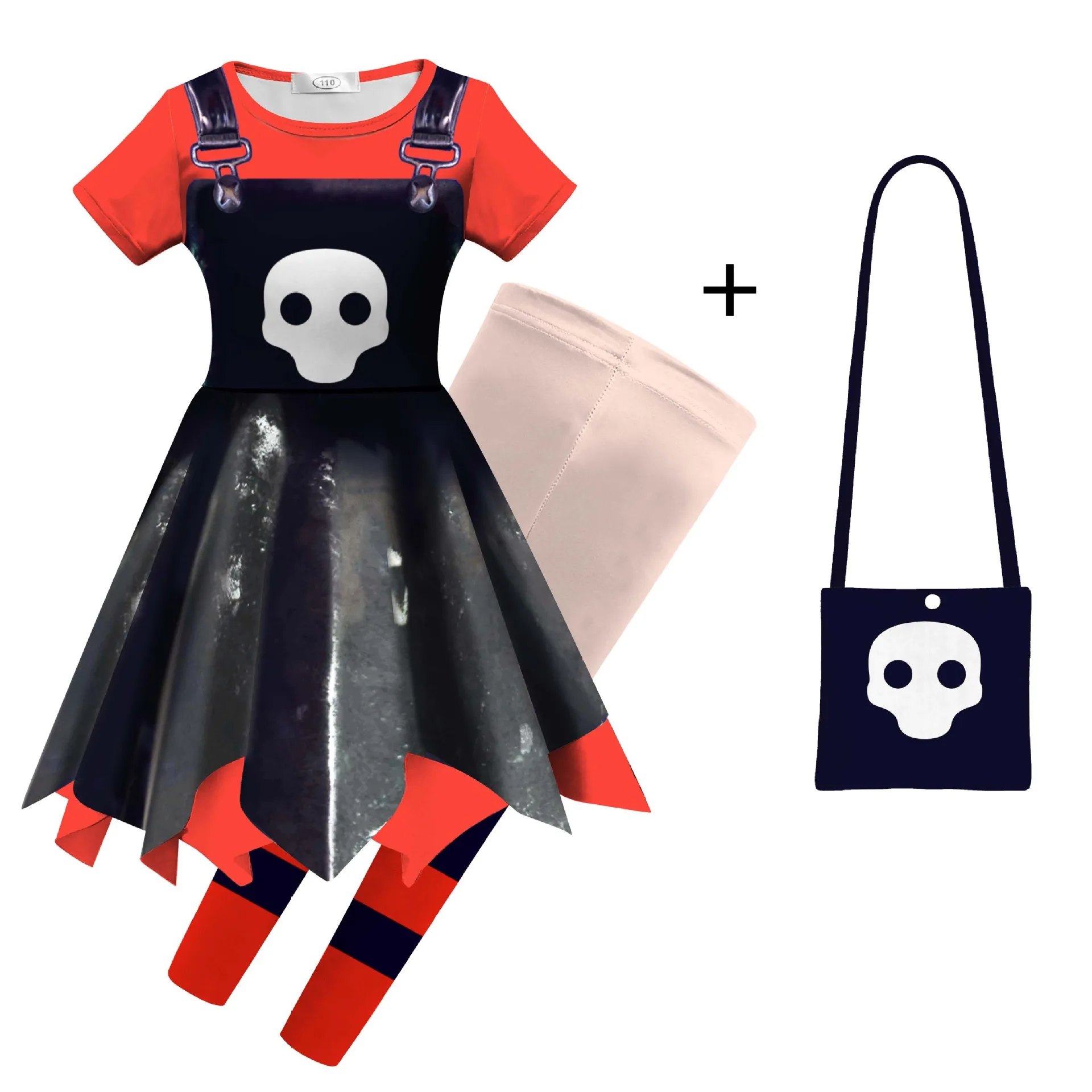 Girls Lily Love Cosplay Costume Halloween Carnival Dress-Up Outfit with Braids Children's Game Play Theme Clothing