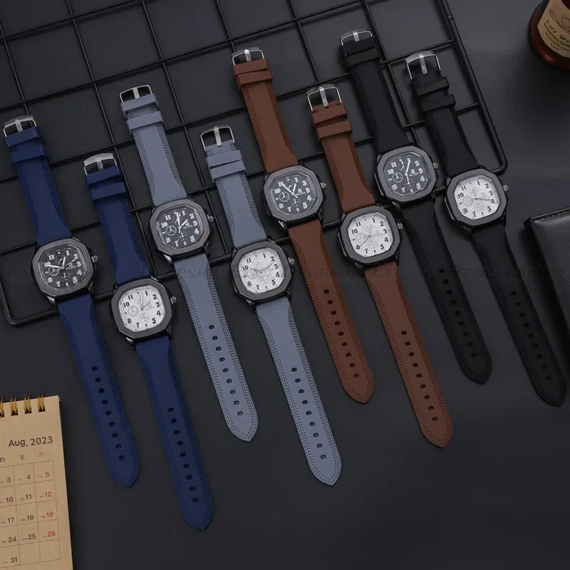 Luxury Brand Square Silicone Strap Quartz Watches Simple Sport Style New Style Mens Watches  for Outdoor Sports  Reloj Mujer