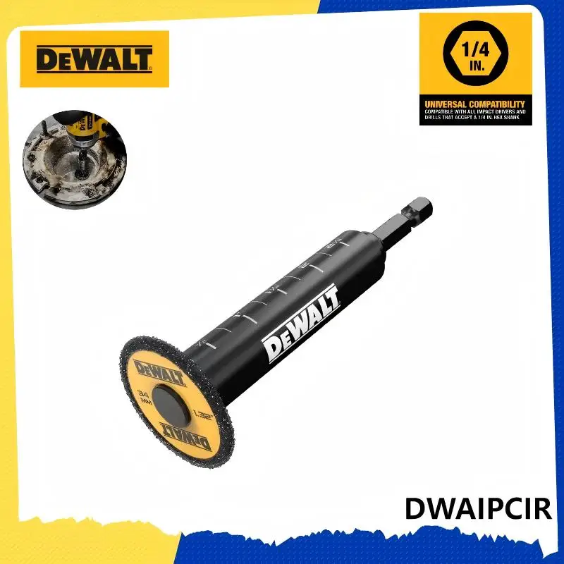 

DEWALT DWAIPCIR Impact Connect Внутренний труборез из ПВХ — 34 мм, алмазная зернистость, шкала с лазерной гравировкой, шестигранный хвостовик 1/4 дюйма