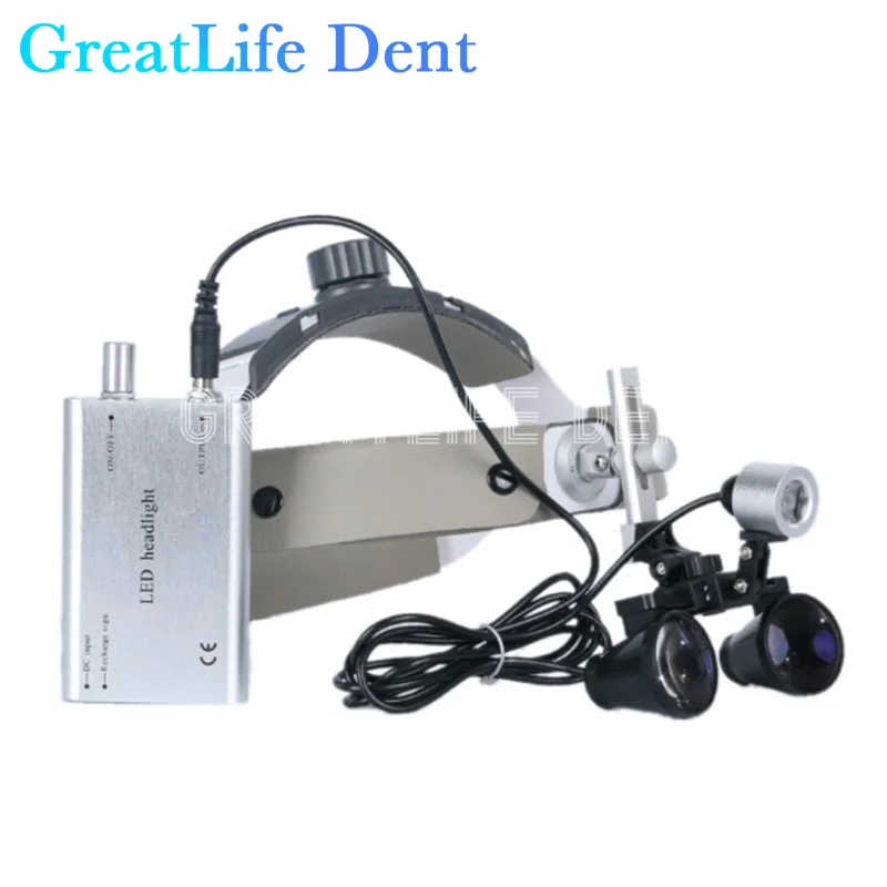 

GreatLife Dent 2.5x 3.5x Led Medical Dental Surgical Headlamp Magnifying Glasses Dental Loupes Led Magnifier