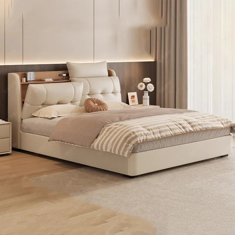 Storage Bedroom Massage Bed Queen Double Sleeping Luxury Modern Bed Mobile Safe Simple Letto Matrimoniale Lounge Suite Furniture