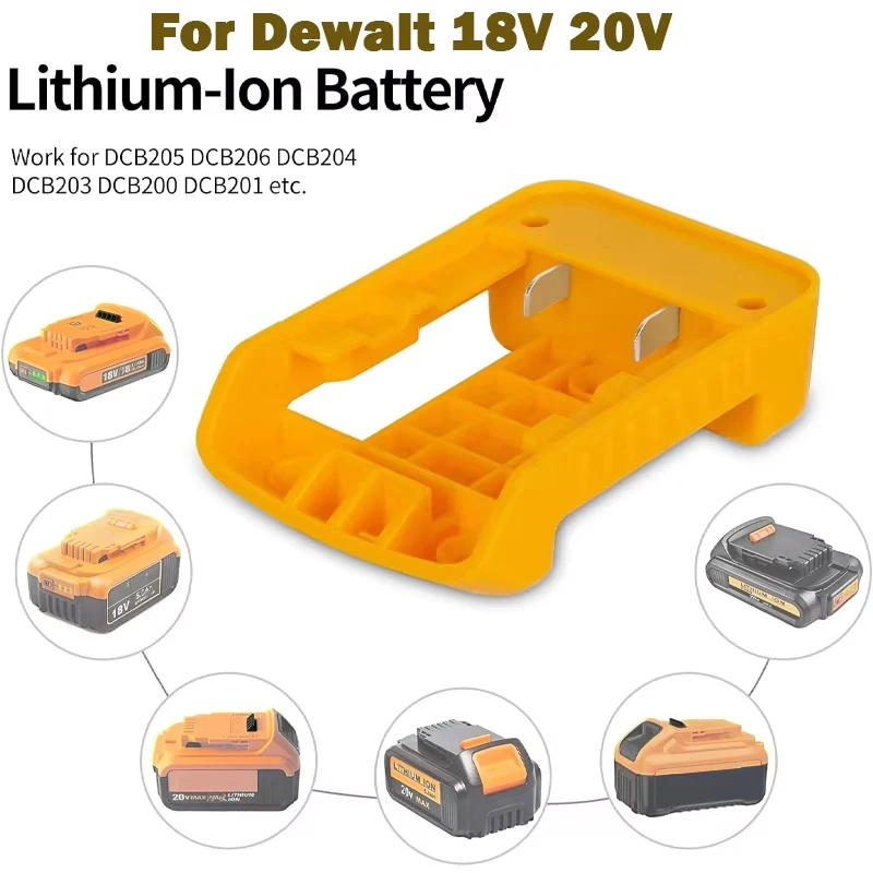 USB Charger Adapter for Dewalt 18V 20V Lithitum Battery Portable Type-C Port Fast Charging Battery Storage Rack Holder Case