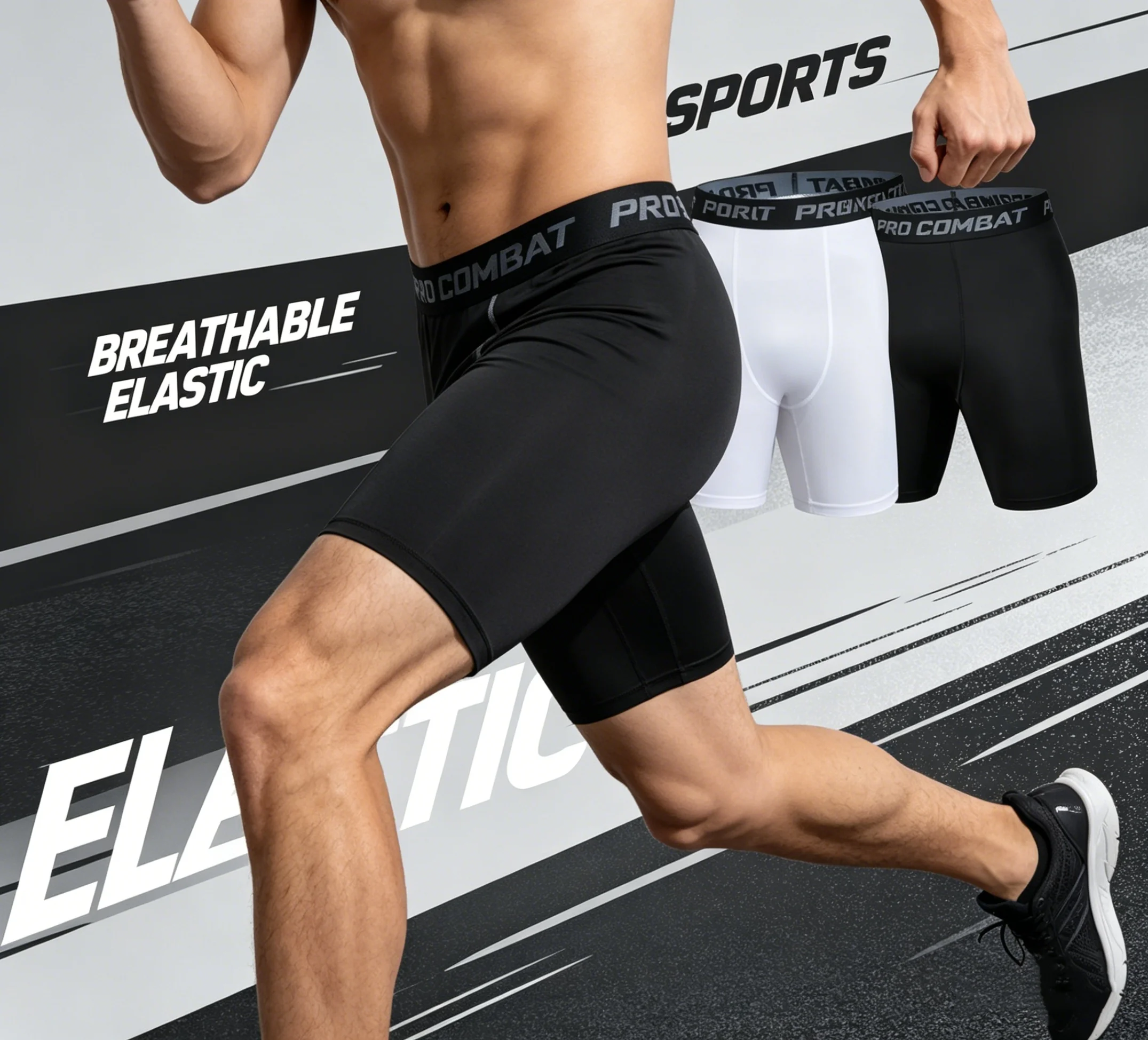 

Men's Sports Leggings, Bottoming Shorts, Quick-drying Stretch Fitness, Running, Track and Field, Basketball Training, Compressio
