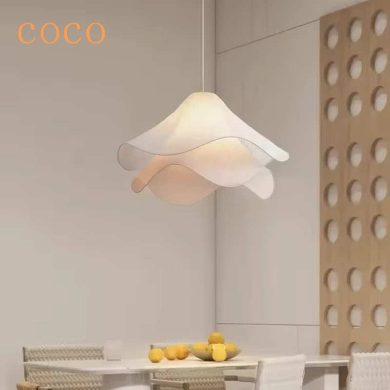

Nordic creative petal fabric pendant light LED home decoration simple modern bedroom bar balcony attic homestay hanging lighting