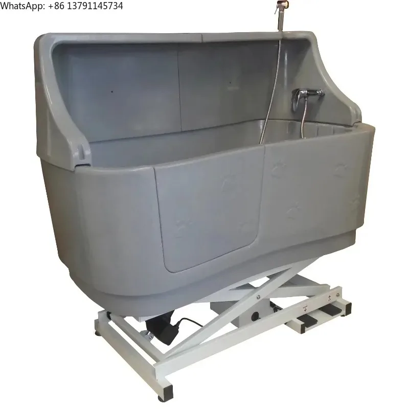 

Электрическая подъемная пластиковая ванна для груминга животных 2026 года выпуска с задним брызговиком