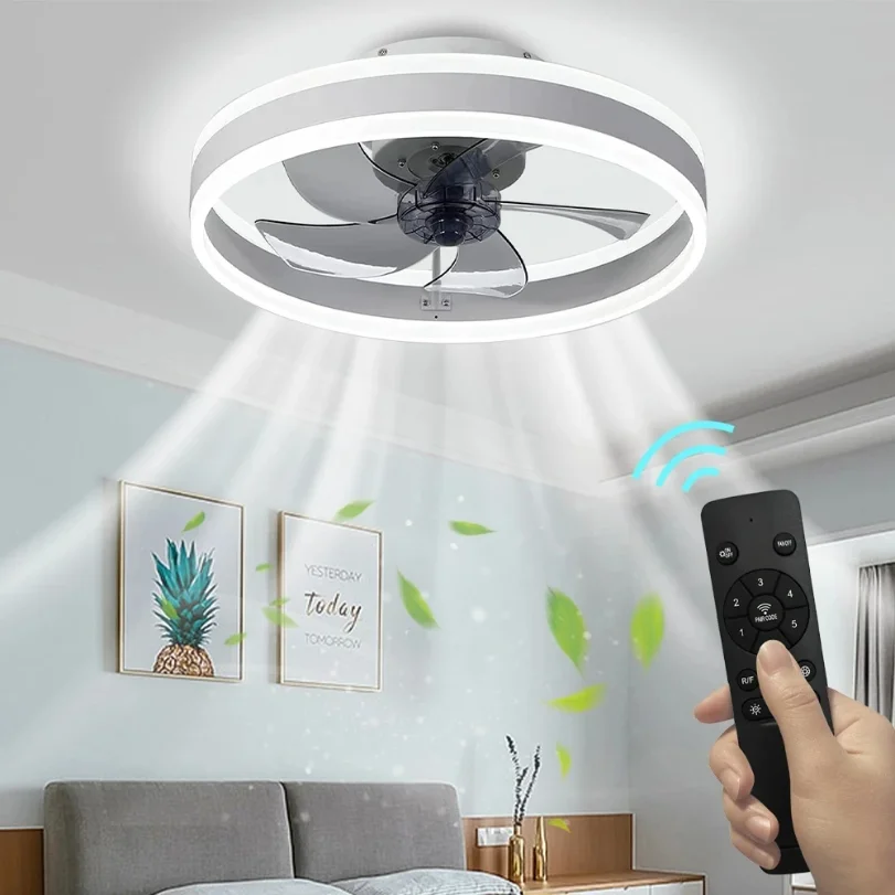 

Modern Led Ceiling Fans Remote Control Dimmable Mounted Lamp Home Indoor Living Room Bedroom Cool Decoration Lamp Lighting