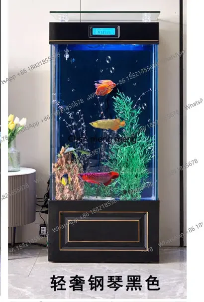 

Hot sales Vertical wall fish tank aquarium living room small and medium household floor ultra-white glass fish tank free of wate