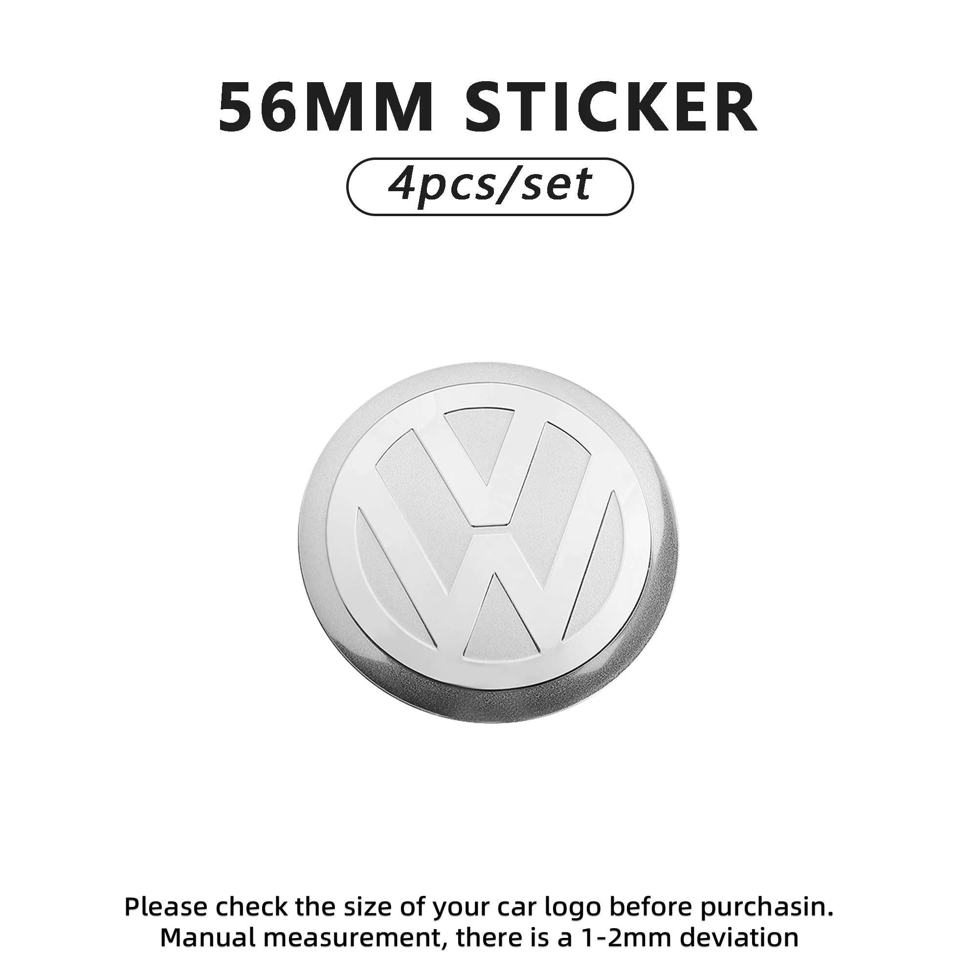 4 Stück 56/60/65mm Auto-Radnabenkappen-Aufkleber für Volkswagen VW Golf Polo Tiguan T5 Passat B8 T-Roc T6 Touran R-Line Scirocco