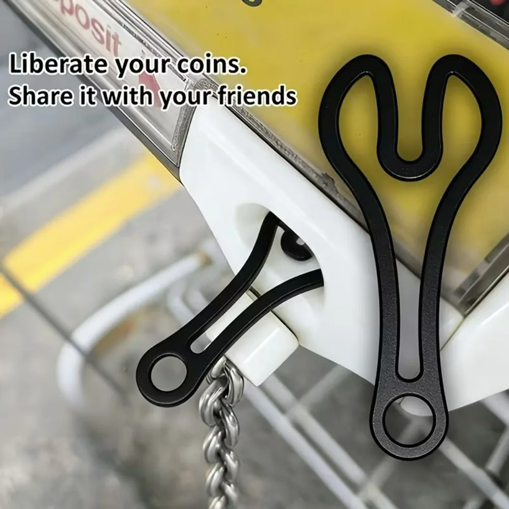 2pcs New Keychain Used for Supermarket Shopping Cart Unlocking Tool Durable Reusable Cart Token Convenient Shopping Cart Tool
