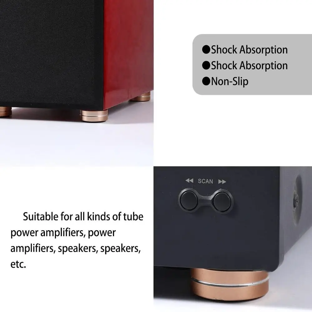 Durable Gold Cutting Board Feet 40 * 10mm Aluminium Alloy Anti Vibration Feet Amplifier Feet Speakers