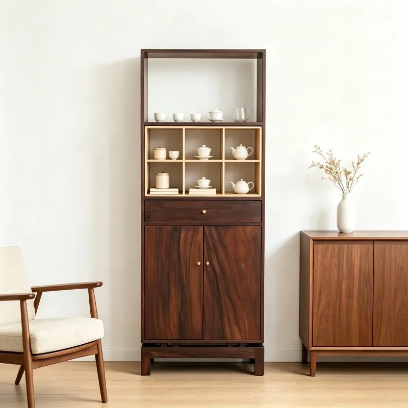 New Chinese-style solid wood contrasting color Bogu shelf, bookcase, tea room display rack, Duobao Ge living room shelf