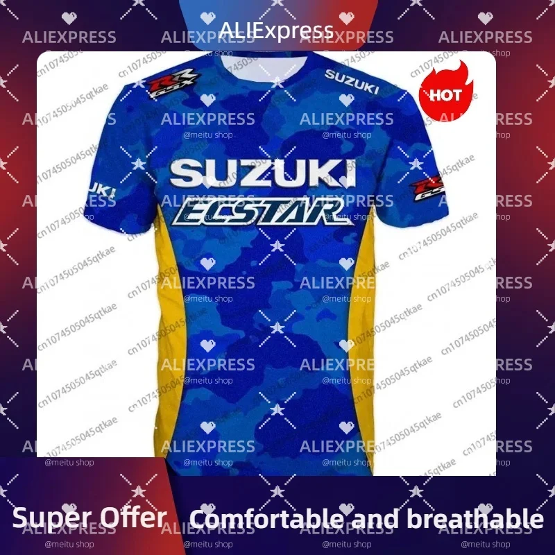 New T-Shirt Suzuki Motorstyle Racing Jersey Women Men Short Sleeve Sport Tee Oversize Breathable Unisex Casual Sportwear Tees