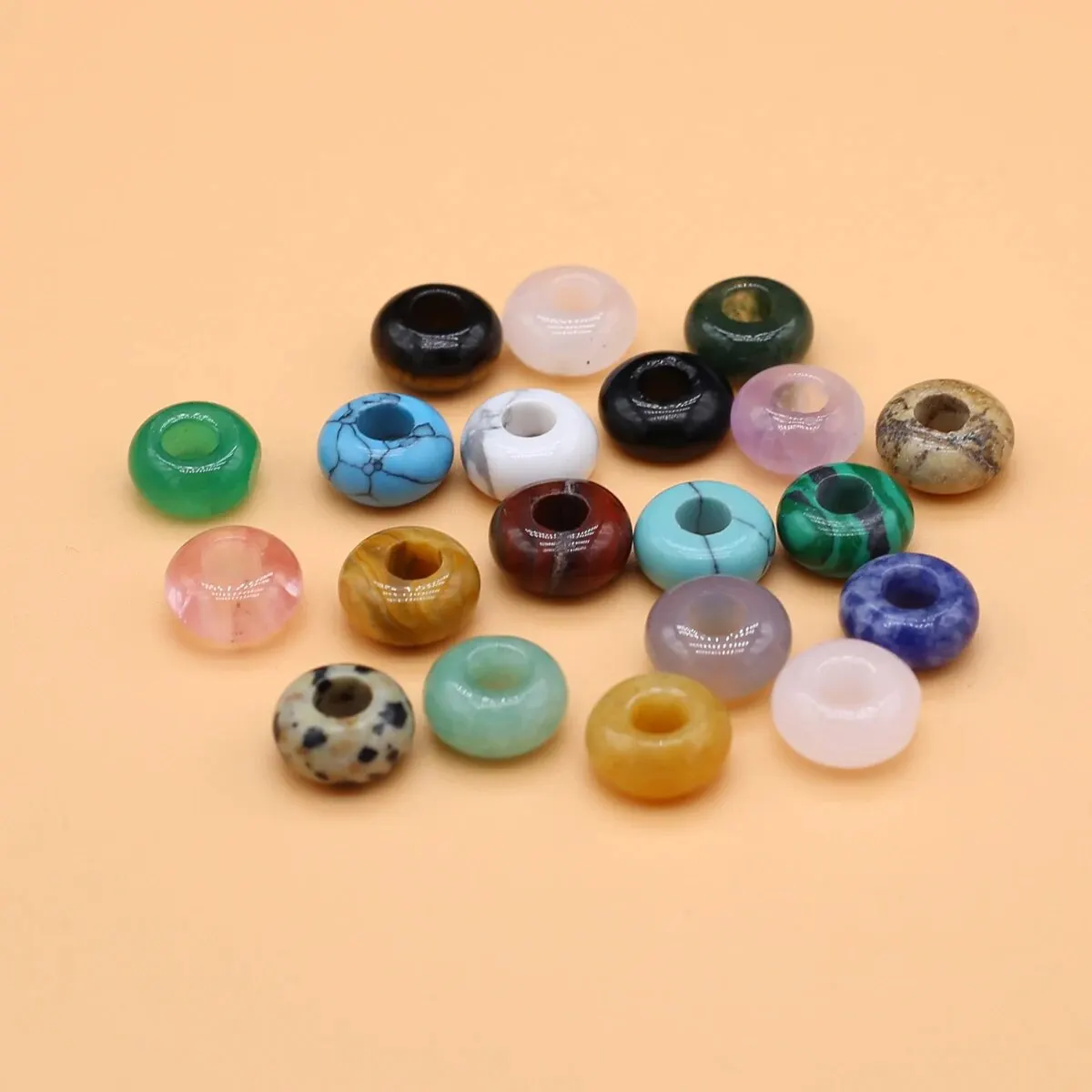 10pcs 5x10mm Abacus Beads Shape Natural Stone Crystal Beads Tiger Eye Agate Quartz Beads for Jewelry Making Necklace Bracelet