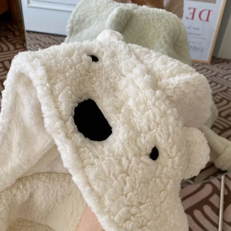 لطيف الدب المرجان المخملية الدافئة رمي بطانية للبالغين والأطفال ، Kawaii مقنعين عباءة البطانيات ، جديد Kawaii بطانية ، الشتاء Ins نمط