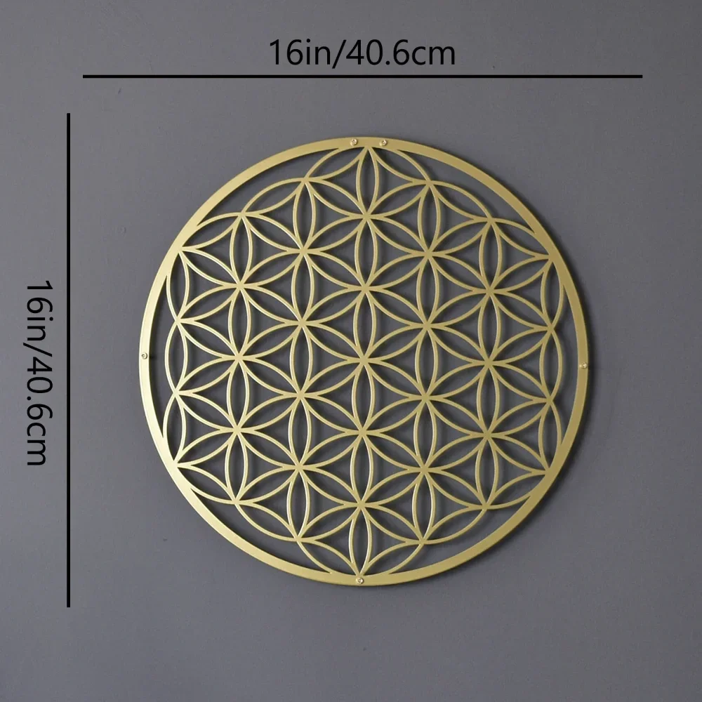 CIFBUY Iron Wall Art Flower Of Life Lotus Metal Decor Bedroom Living Room Minimalist Rustic Accent Interior