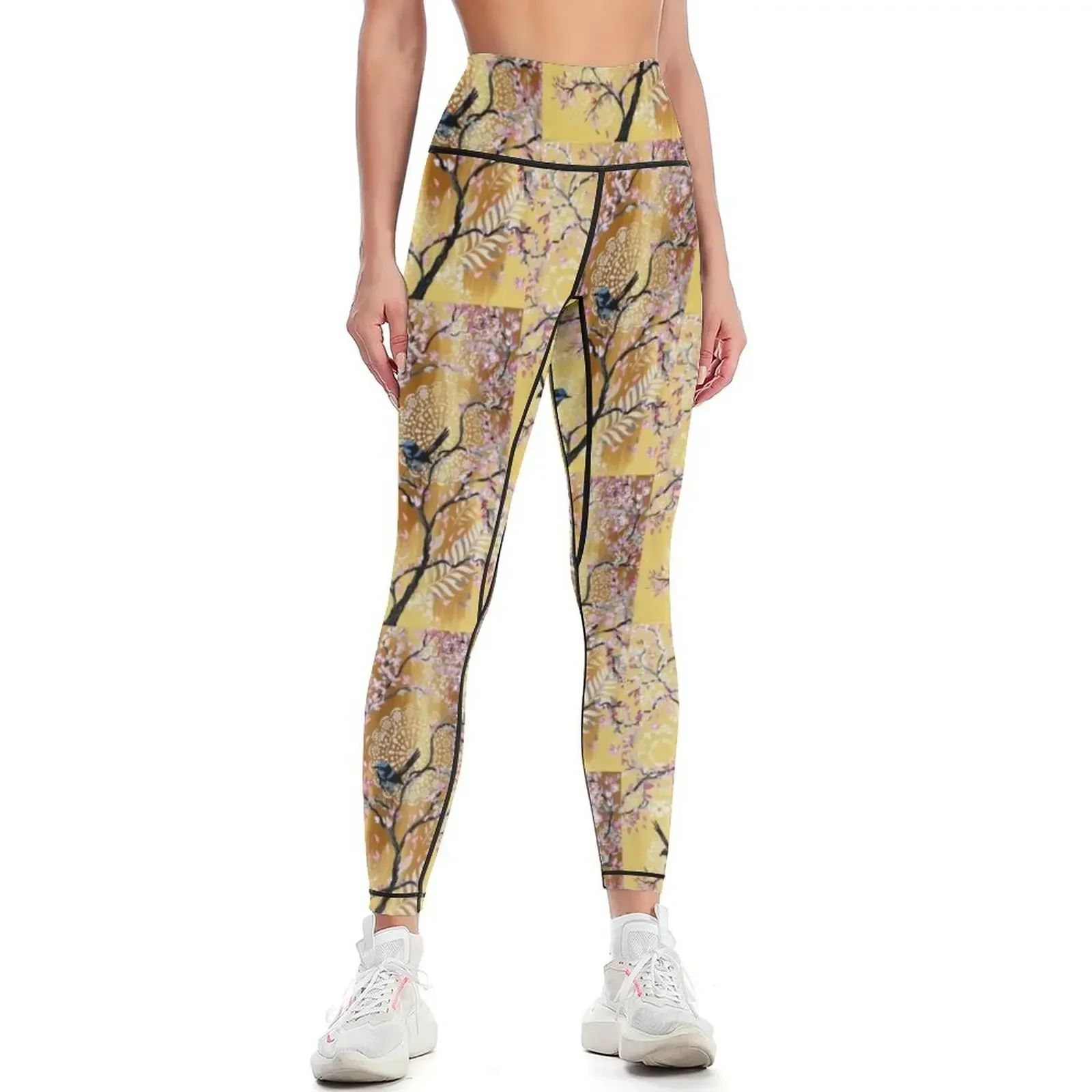 

Sheer Joy Fairy Wrens and Cherry Blossoms Leggings gym wear flared jogging pants legging gym Womens Leggings