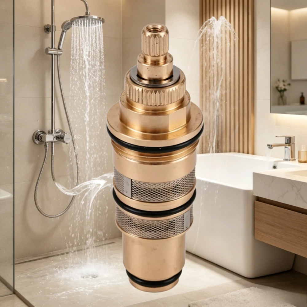 Shower Mixer Valve Temperature Control Faucet Brass Replacement Thermostatic Cartridge Bar Repair Kit Bathroom Water  Cartridges