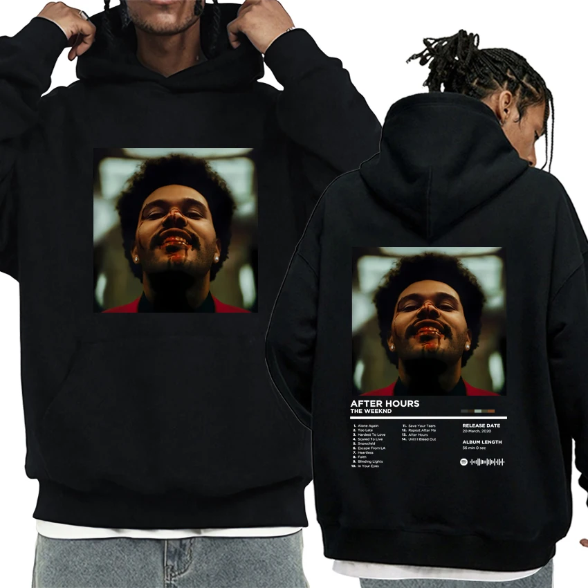 Vendita calda The Weeknd music Album Cover Graphics felpa con cappuccio uomo donna vintage hip hop streetwear felpa Unisex in pile a maniche lunghe