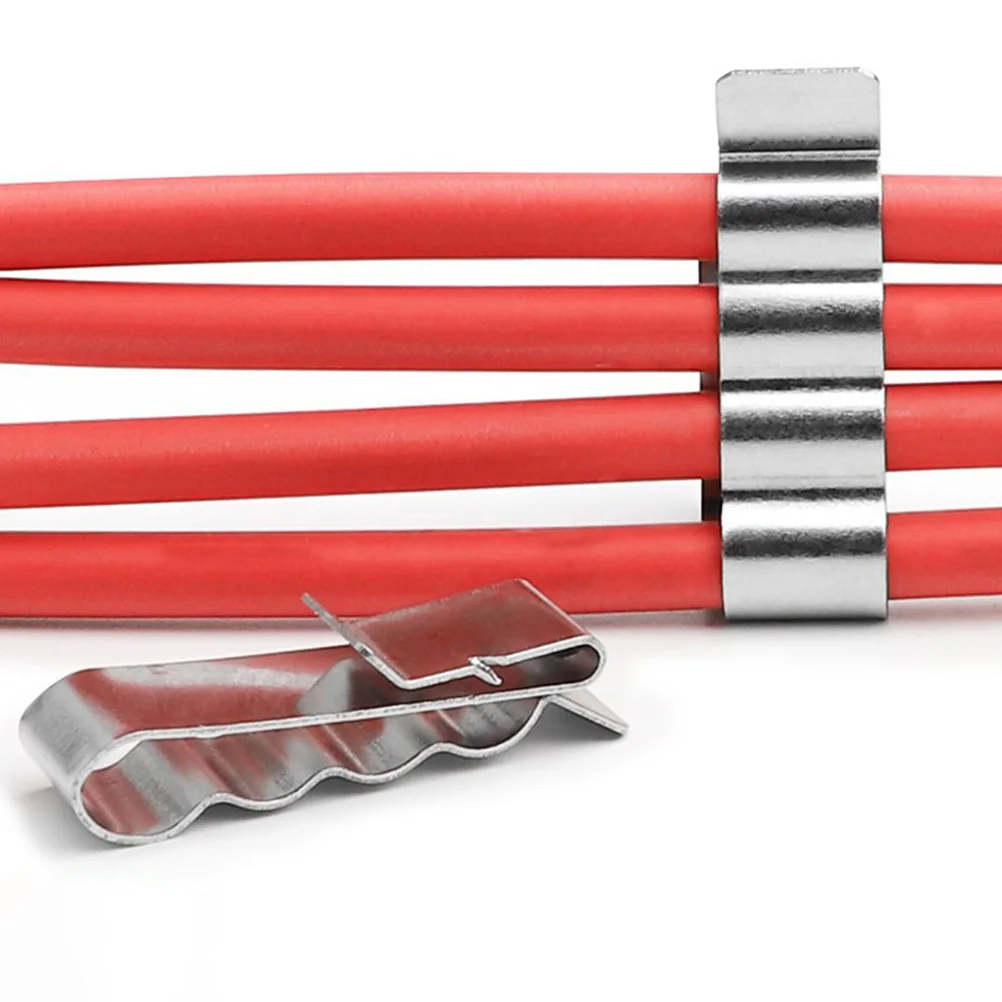 

30Pcs Photovoltaic Cable Clamp Durable Stainless Steel Solar Panel Wire Clip 50-760mm Fix Multiple Cables Wire Harness Clips