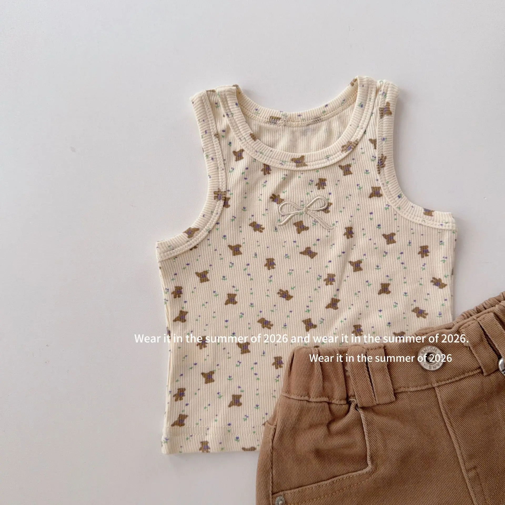 2026 Summer Kids New Hot Designer Vintage Street Lazy Style Camisole Vest Fashionable Stylish Designable