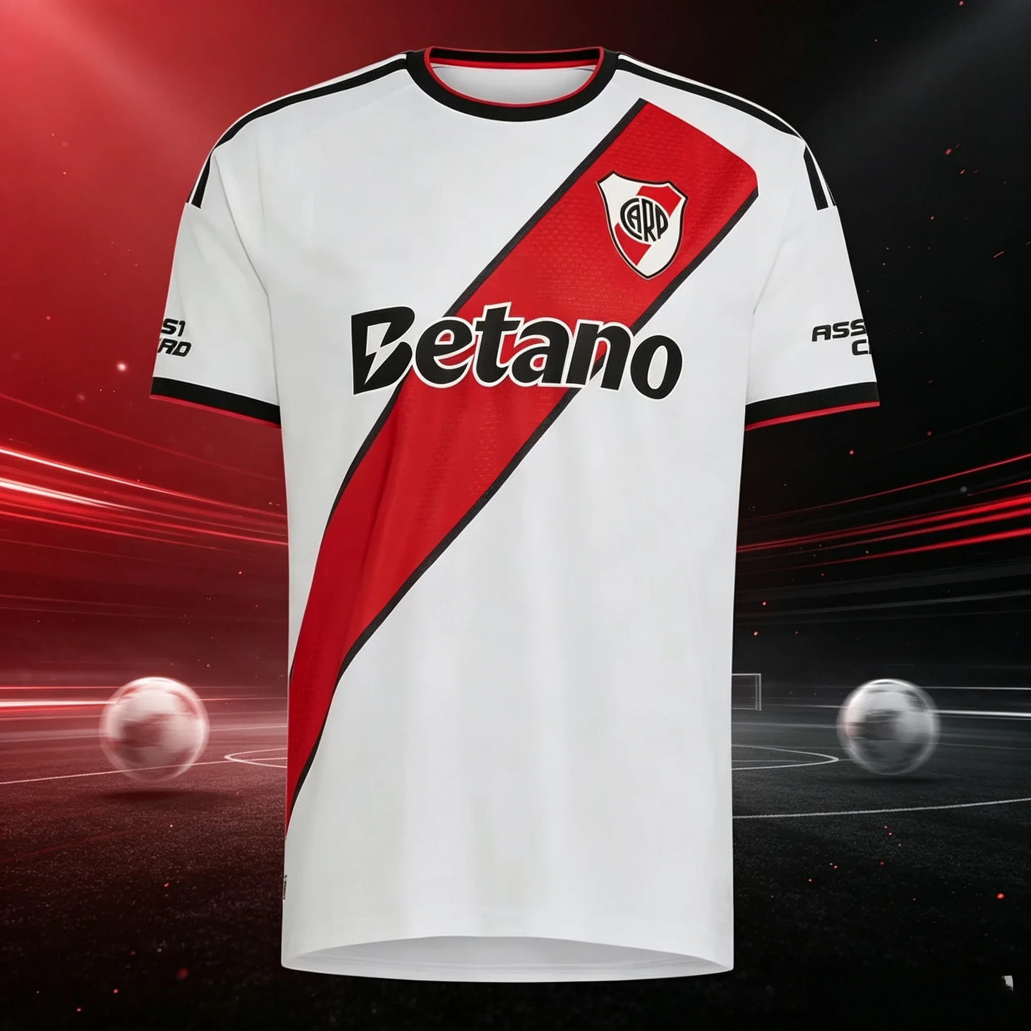 2026 New River Plate 3D Printed Football Jersey Men Summer Sports Oversize T-shirt Breathable Quick Drying Streetwear Clothing