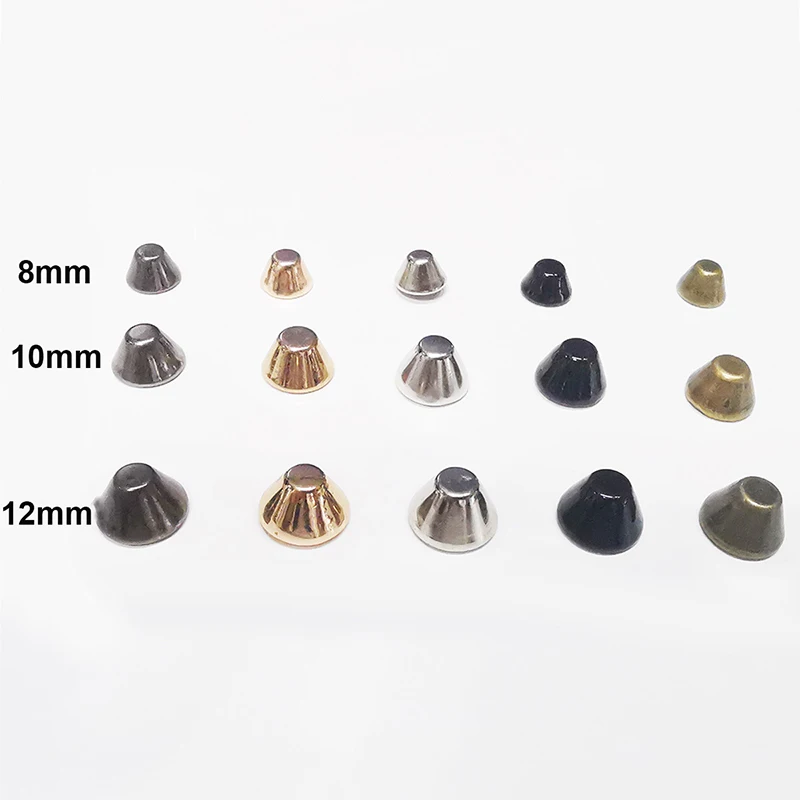 100sets Metal Bucket Shaped Rivets Studs Flat head Rivets For DIY Leather Craft Bag Belt Garments Hat Shoes Pet Collar Decor