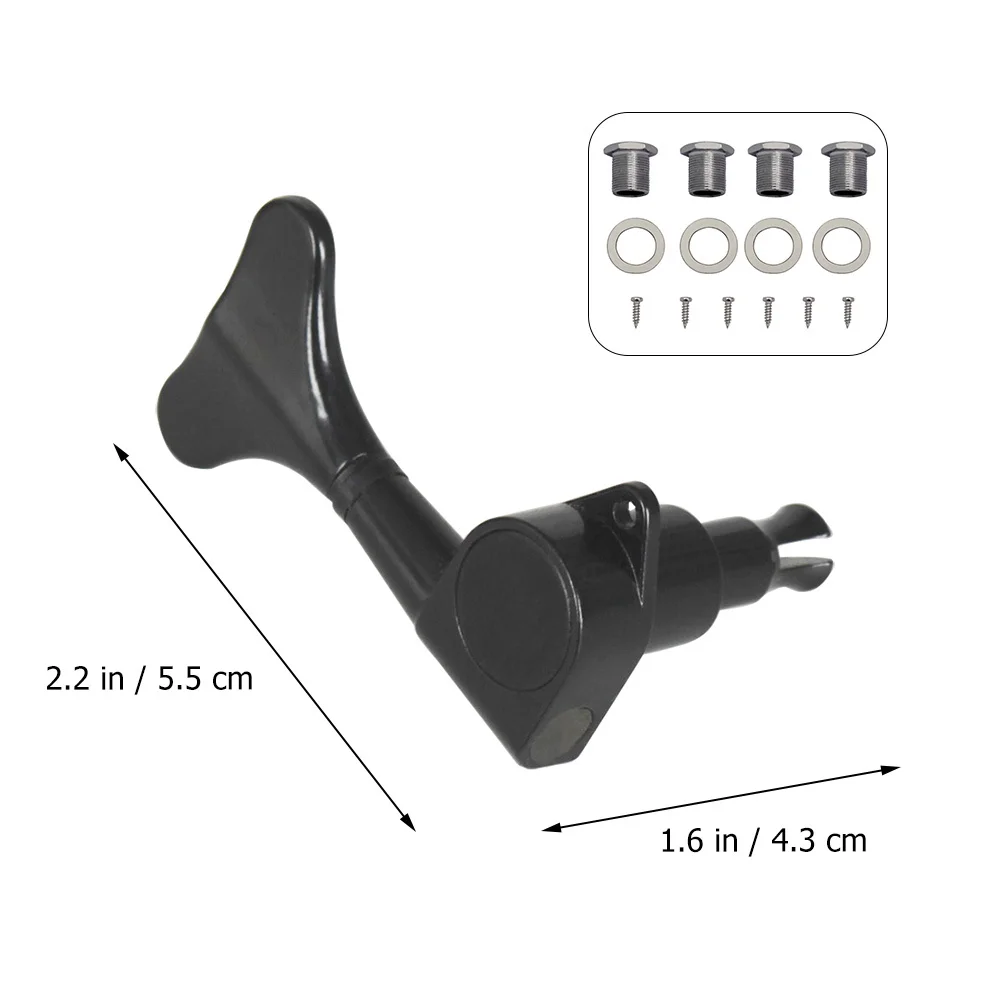 

1 set 1 Set Electric Bass Sealed Tuning Pegs Black Guitar Machine Heads String Instrument Replacement Parts Accessory For Guitar
