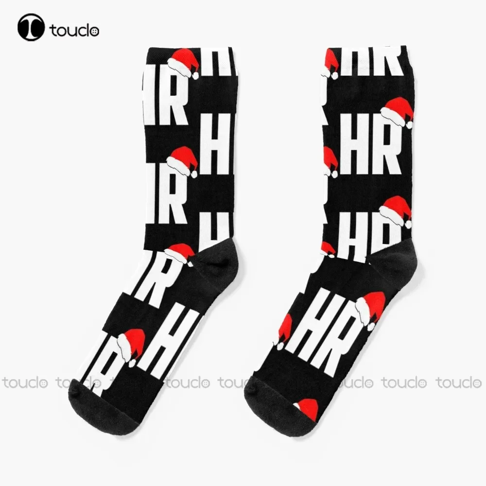 Christmas Hr Holiday Clothes Funny Human Resources Socks Red Baseball Socks Christmas Gift Unisex Adult Teen Youth Socks Custom