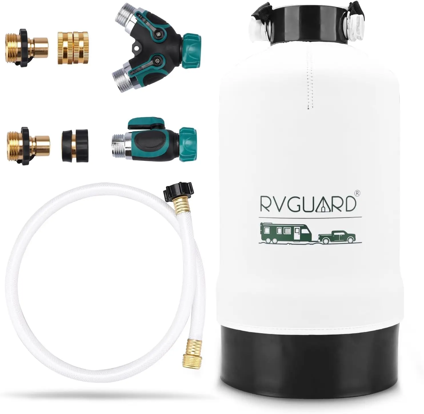 Grains Portable Water Softener for RV, Reduces Hardness & Minerals & Improve Water Quality, Protects Water Systems from Hard Wat