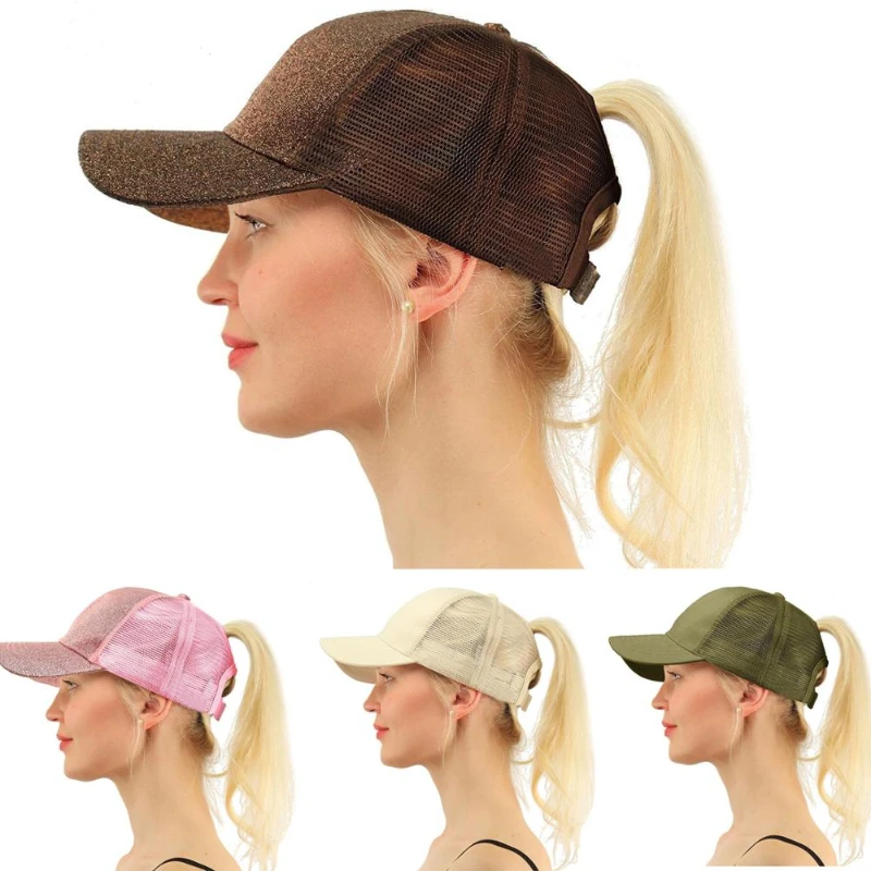 

High Ponytail Baseball Cap for Women Summer Sun Hat Running Snapback Hat Messy High Bun CasualWomen's Mesh Caps Female