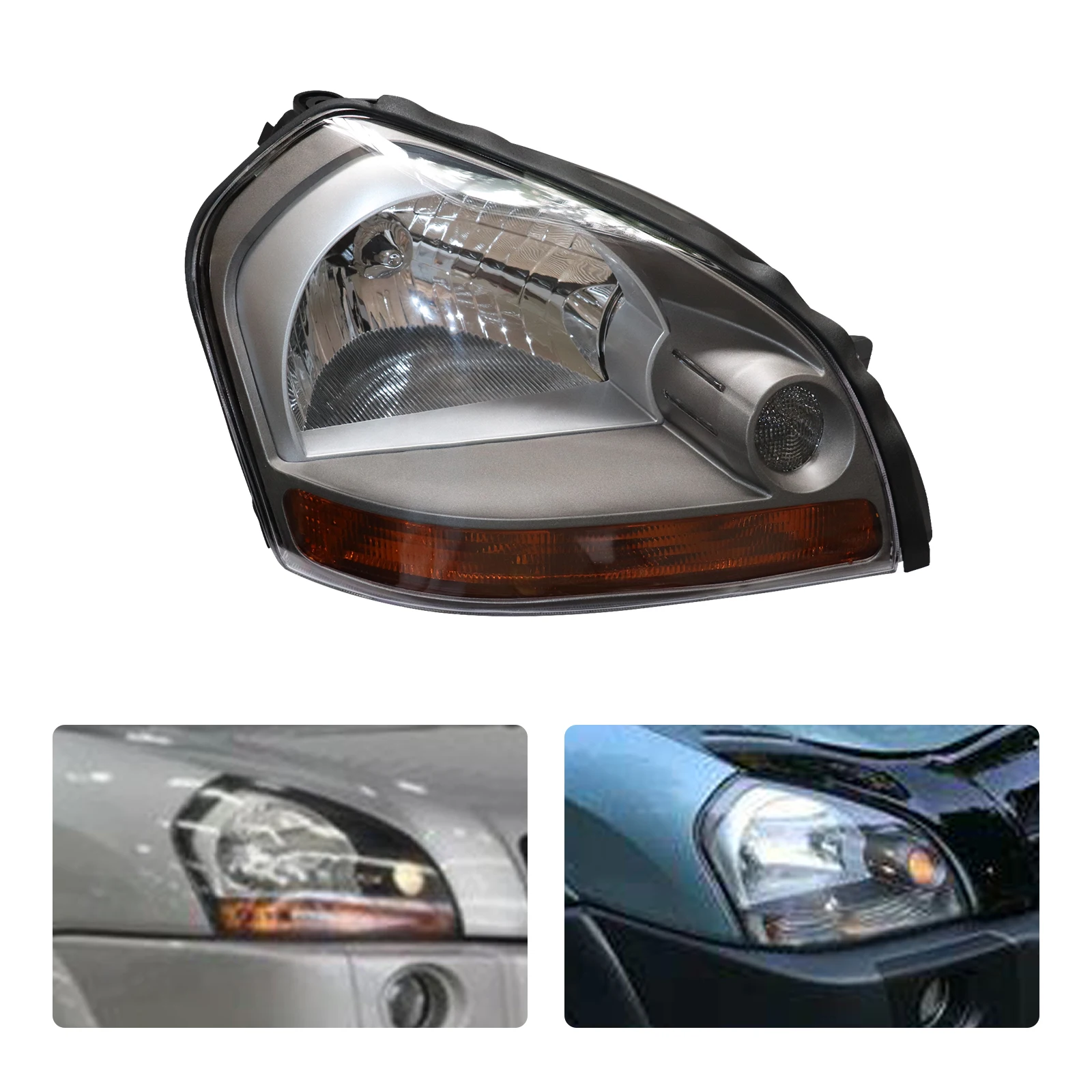 

Halogen Headlight For 2005-2009 Hyundai Tucson Passenger Right Side