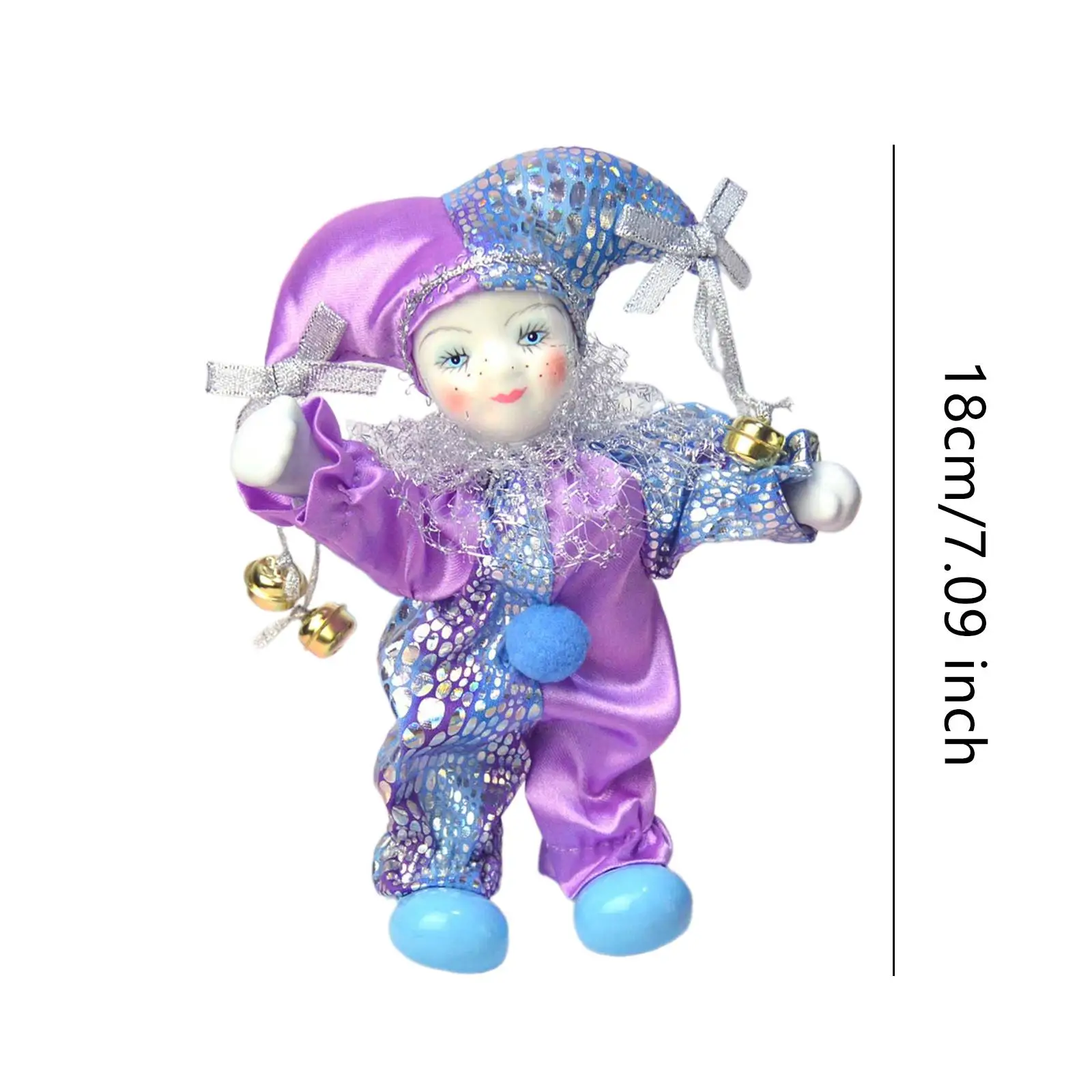 Doll Halloween Decoration Harlequin Doll for Table Party Bedroom