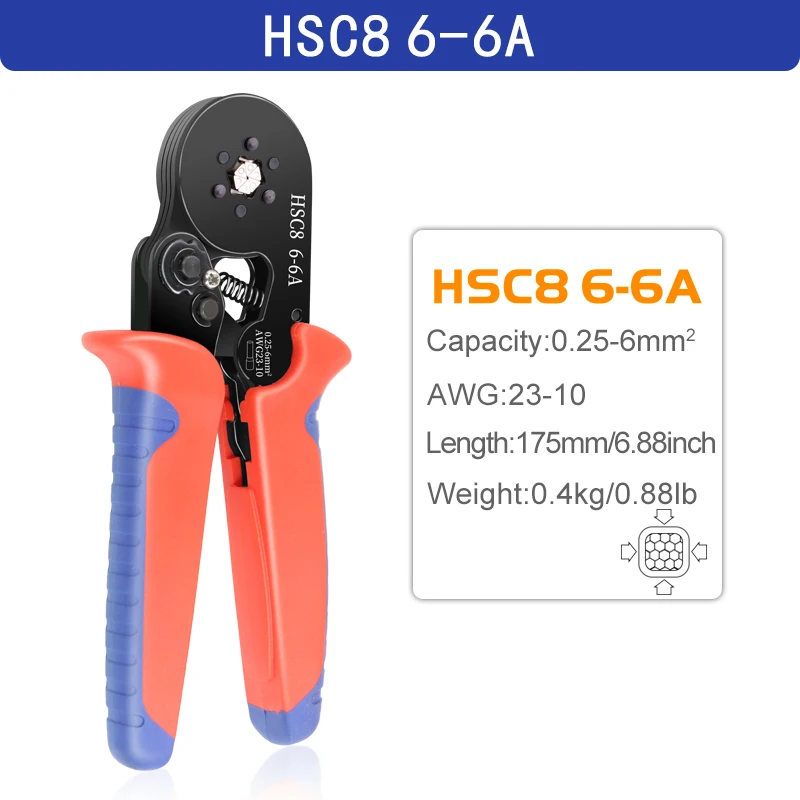Krimptang Beentje Mouwen Buisvormige Terminal Gereedschap HSC8 6-4A/6-6A/16-6E Draad Crimper Huishoudelijke Elektrische Sets