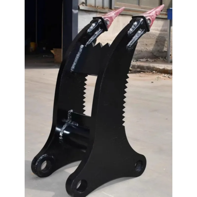 Excavator double hook scarifier with bucket teeth for digging roots